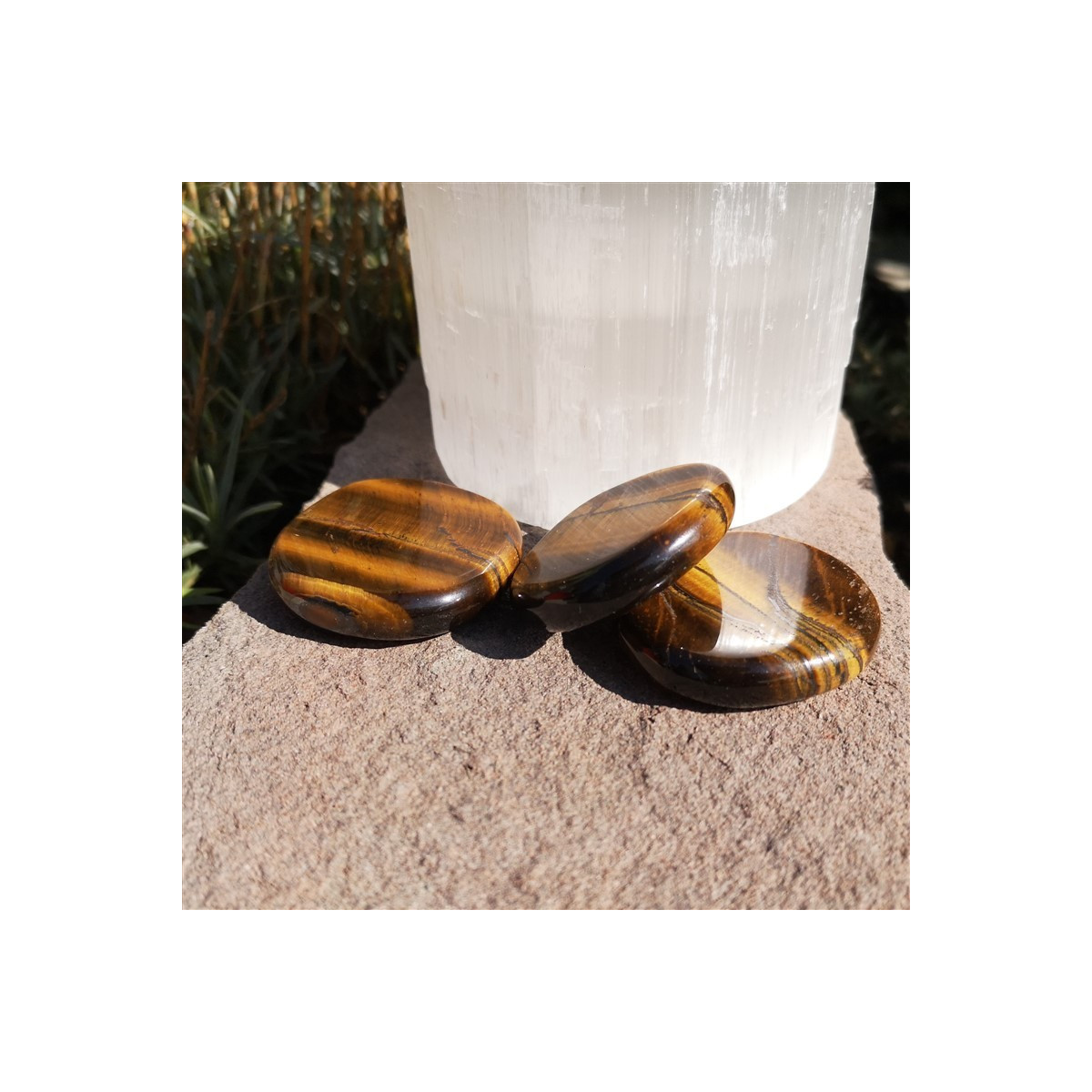 Galet chakra oeil de tigre