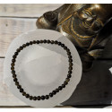 bracelet obsidienne dorée 4mm