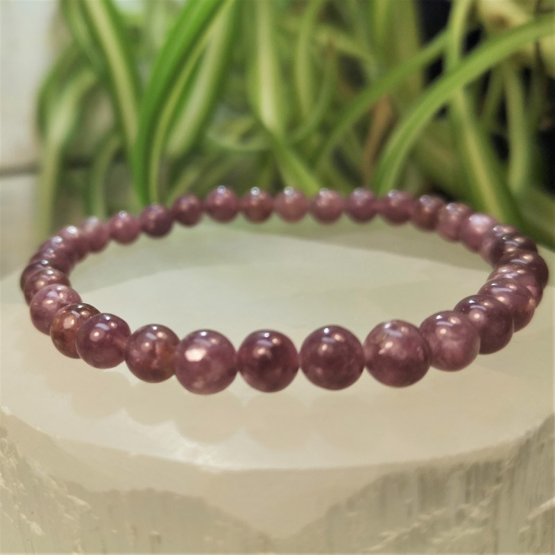 Bracelet lépidolite 6mm
