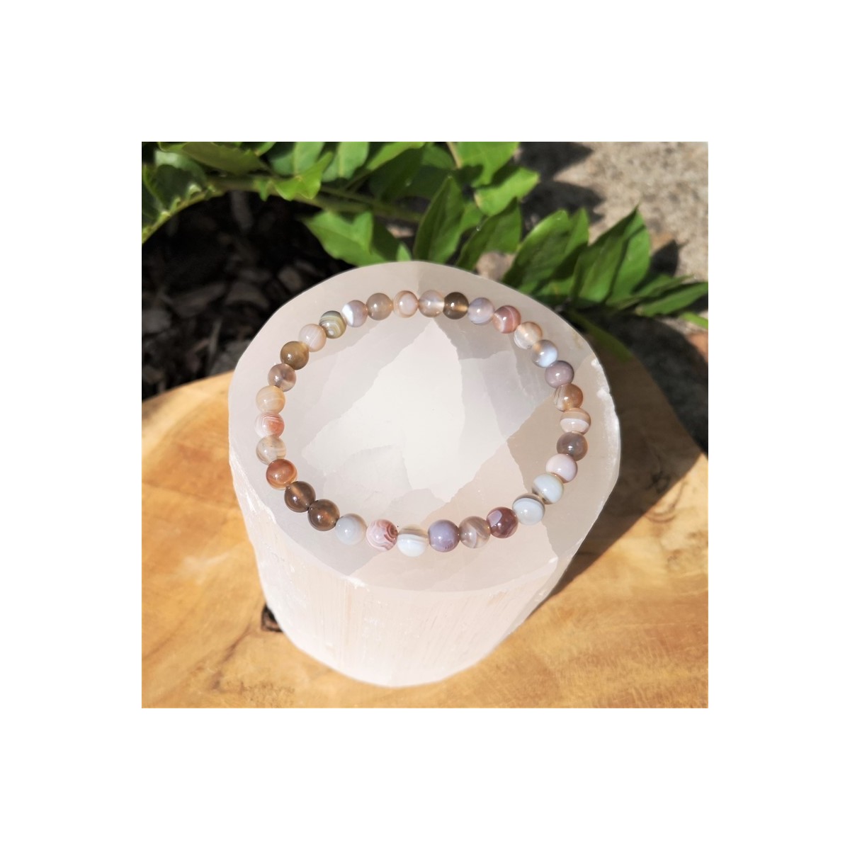 Bracelet agate du Botswana 6mm