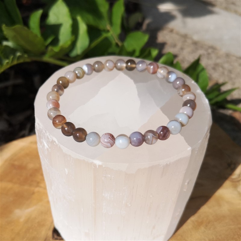 Bracelet agate du Botswana 6mm