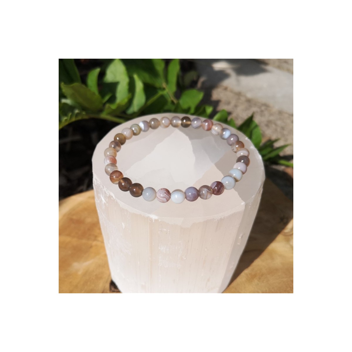 Bracelet agate du Botswana 6mm