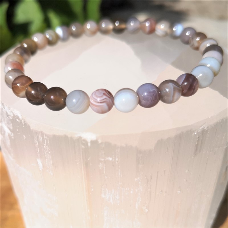 Bracelet agate du Botswana 6mm