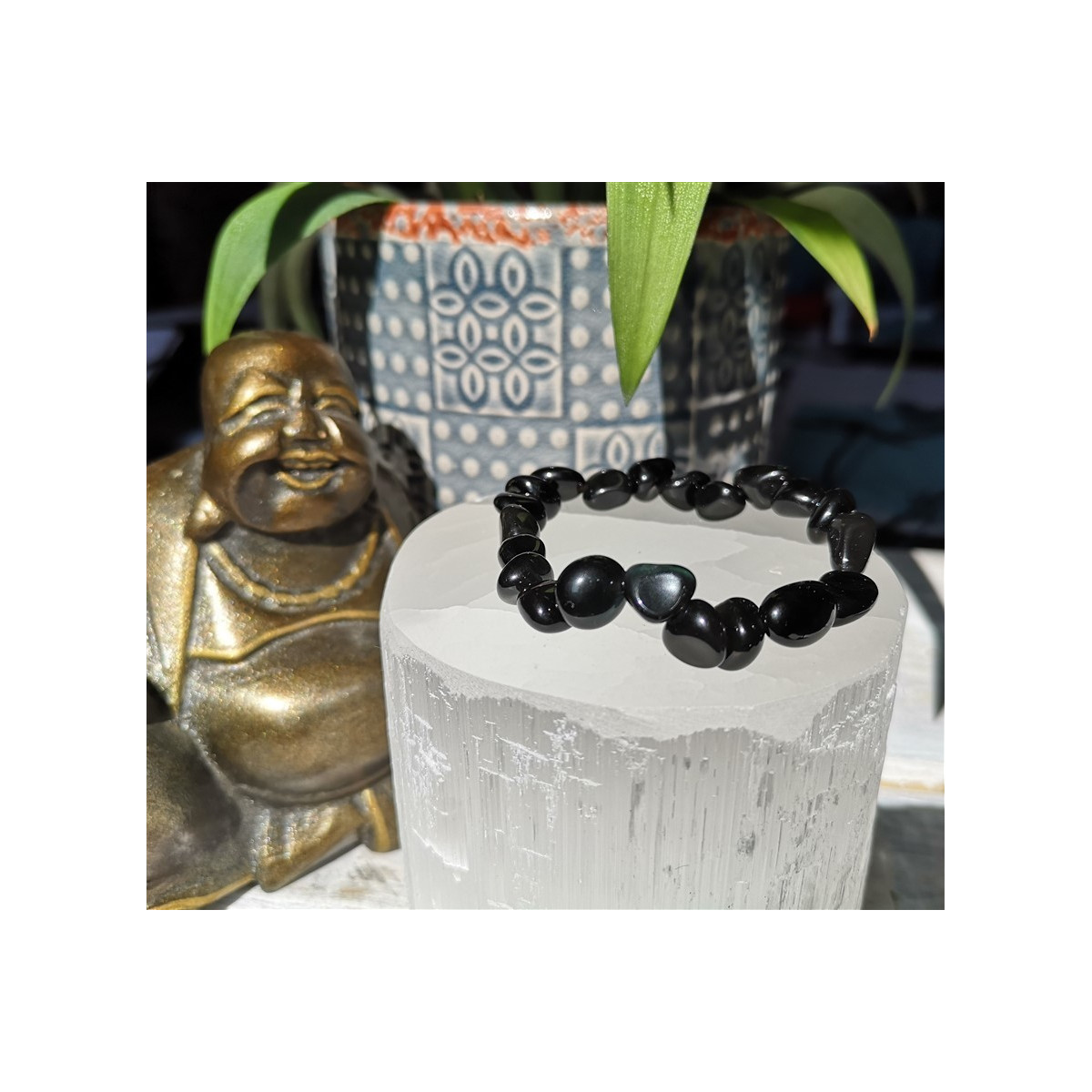bracelet obsidienne œil céleste nuggets