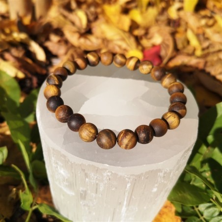 Bracelet oeil de tigre 8mm dépoli | Minesenstiel