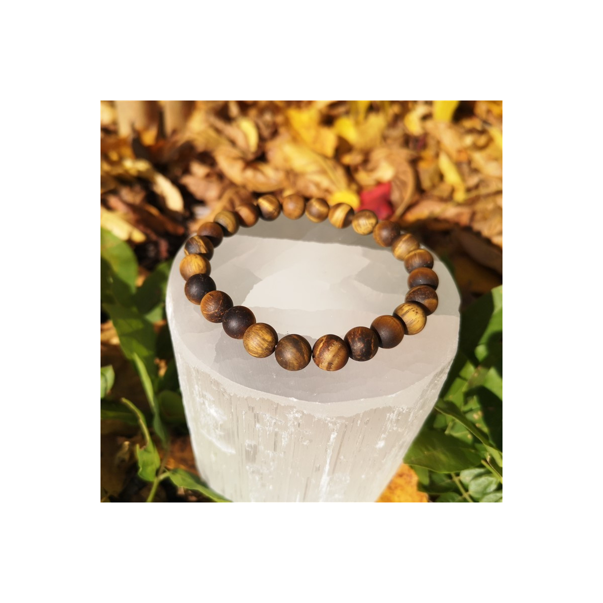 Bracelet oeil de tigre 8mm dépoli | Minesenstiel