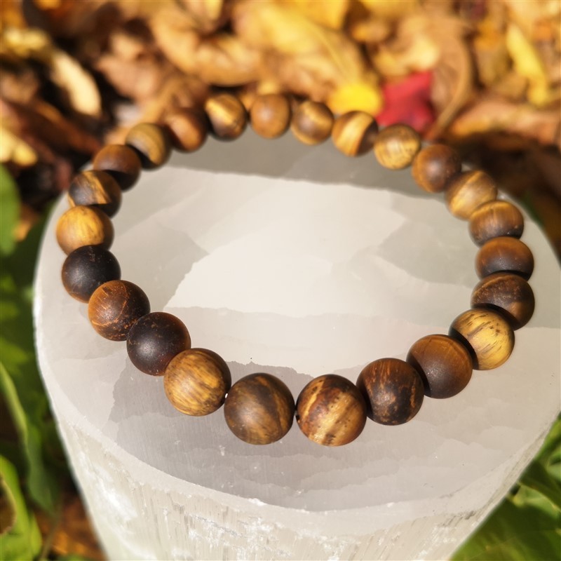 Bracelet oeil de tigre 8mm dépoli | Minesenstiel