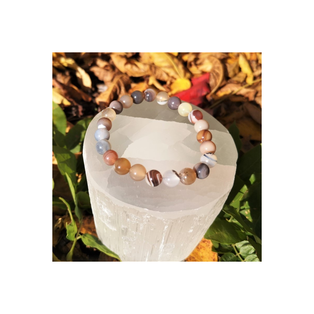Bracelet agate du Botswana 8mm