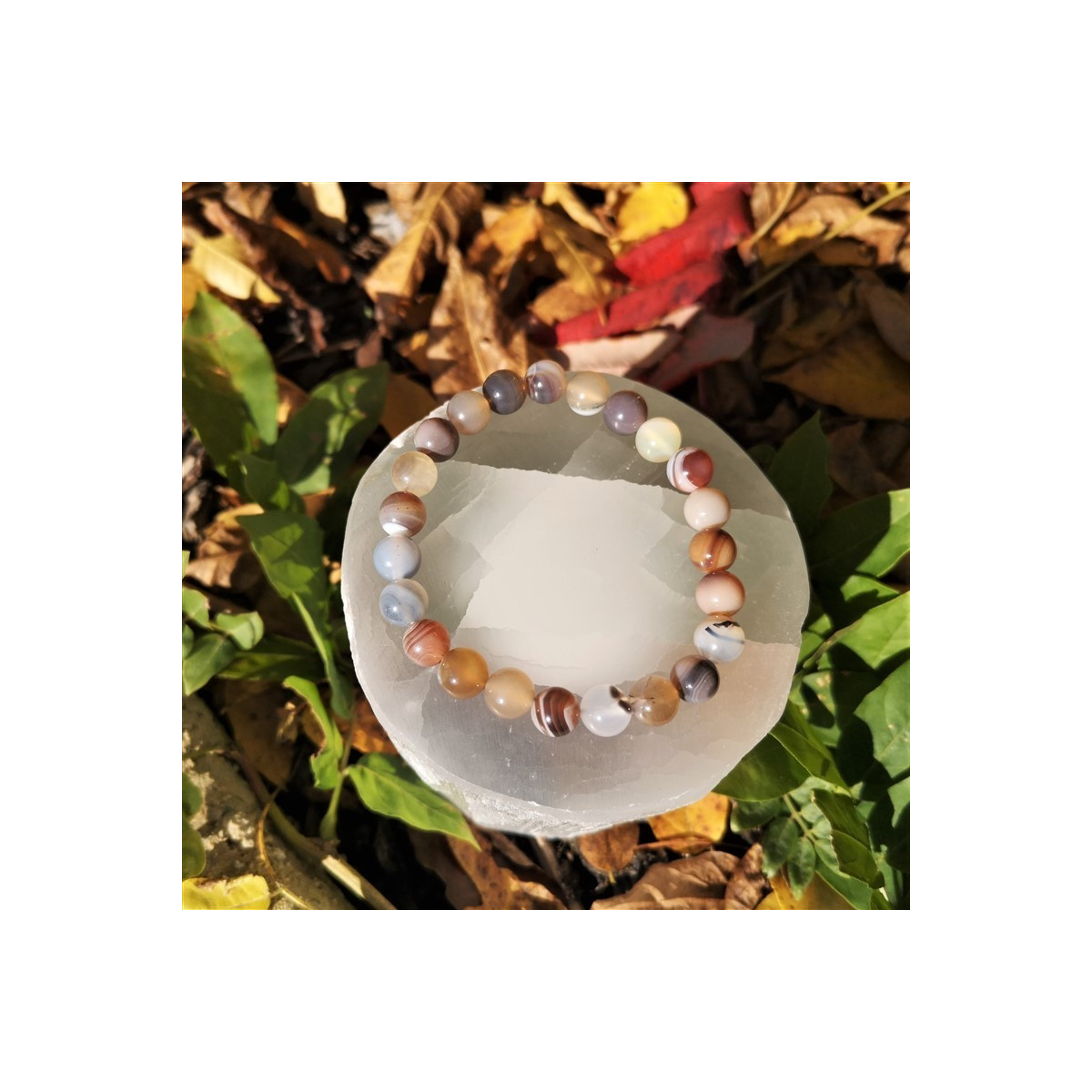 Bracelet agate du Botswana 8mm