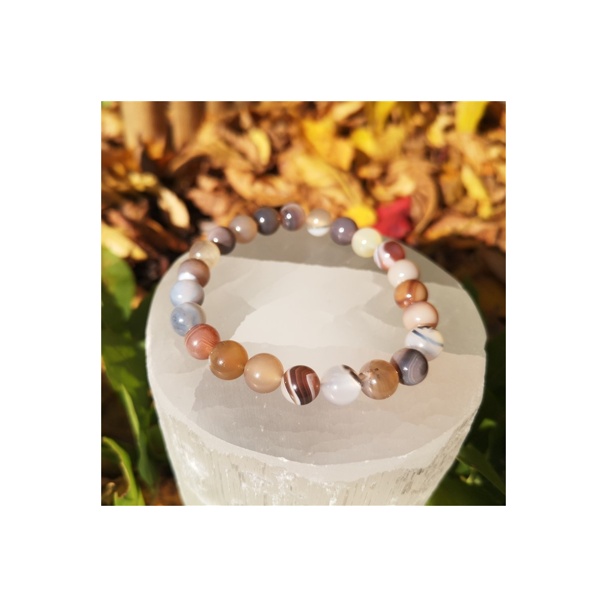 Bracelet agate du Botswana 8mm