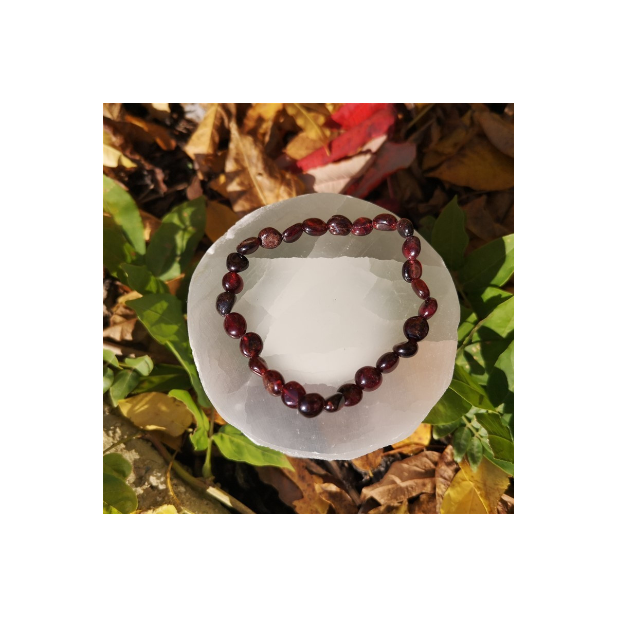 Bracelet grenat nuggets