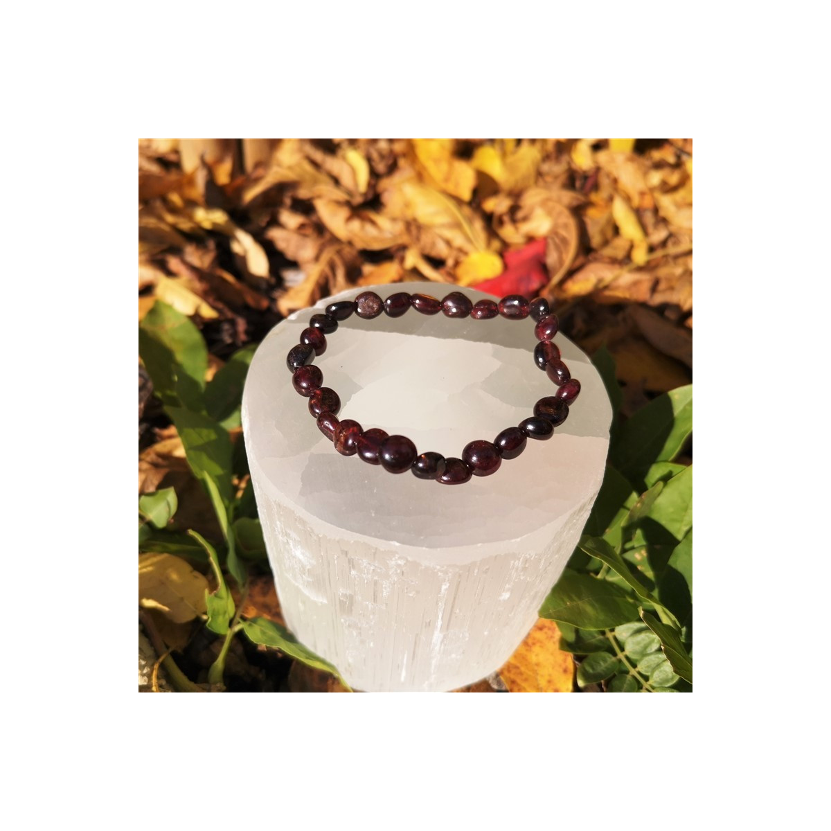 Bracelet grenat nuggets