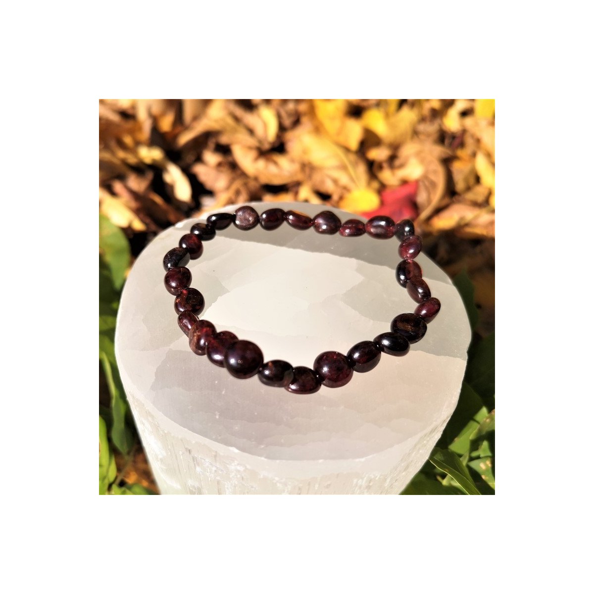 Bracelet grenat nuggets