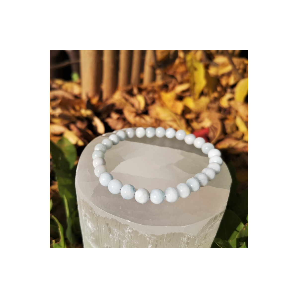 Bracelet aigue marine 6mm