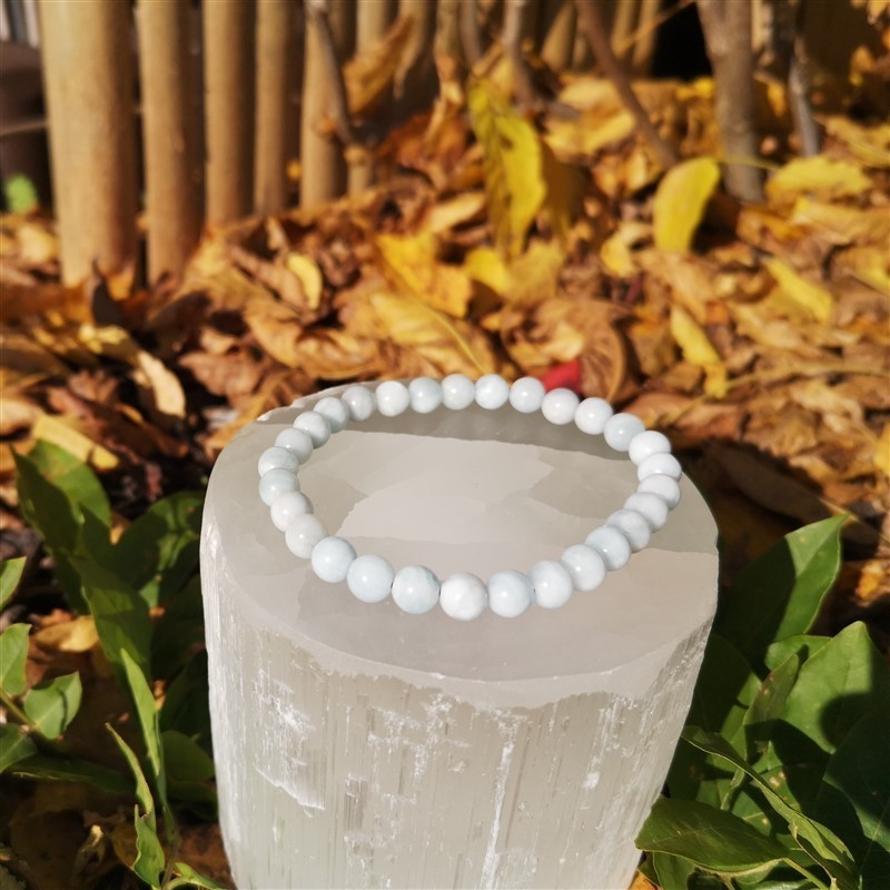 Bracelet aigue marine 6mm