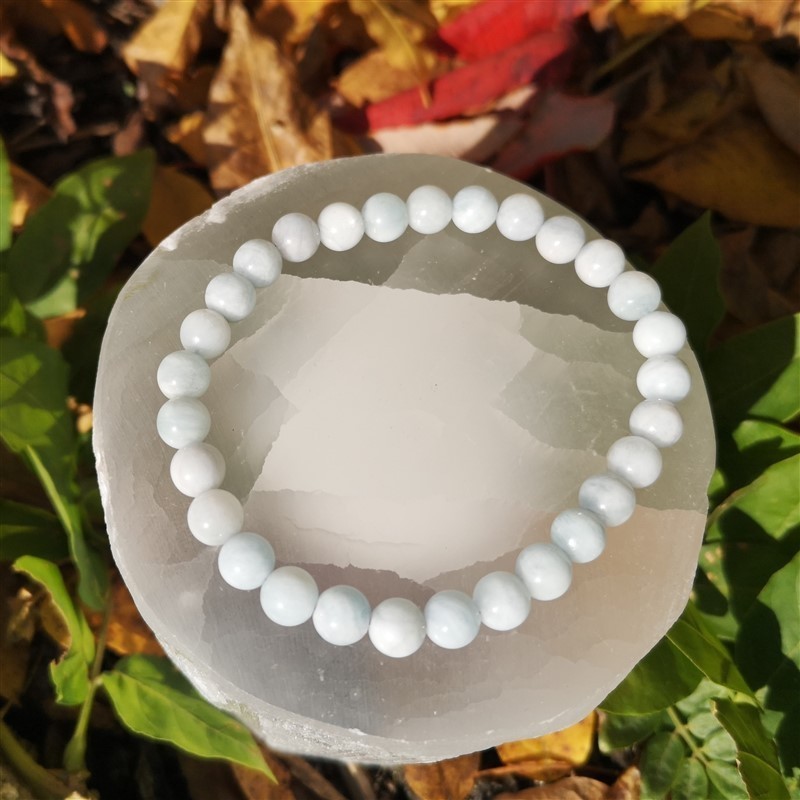 Bracelet aigue marine 6mm