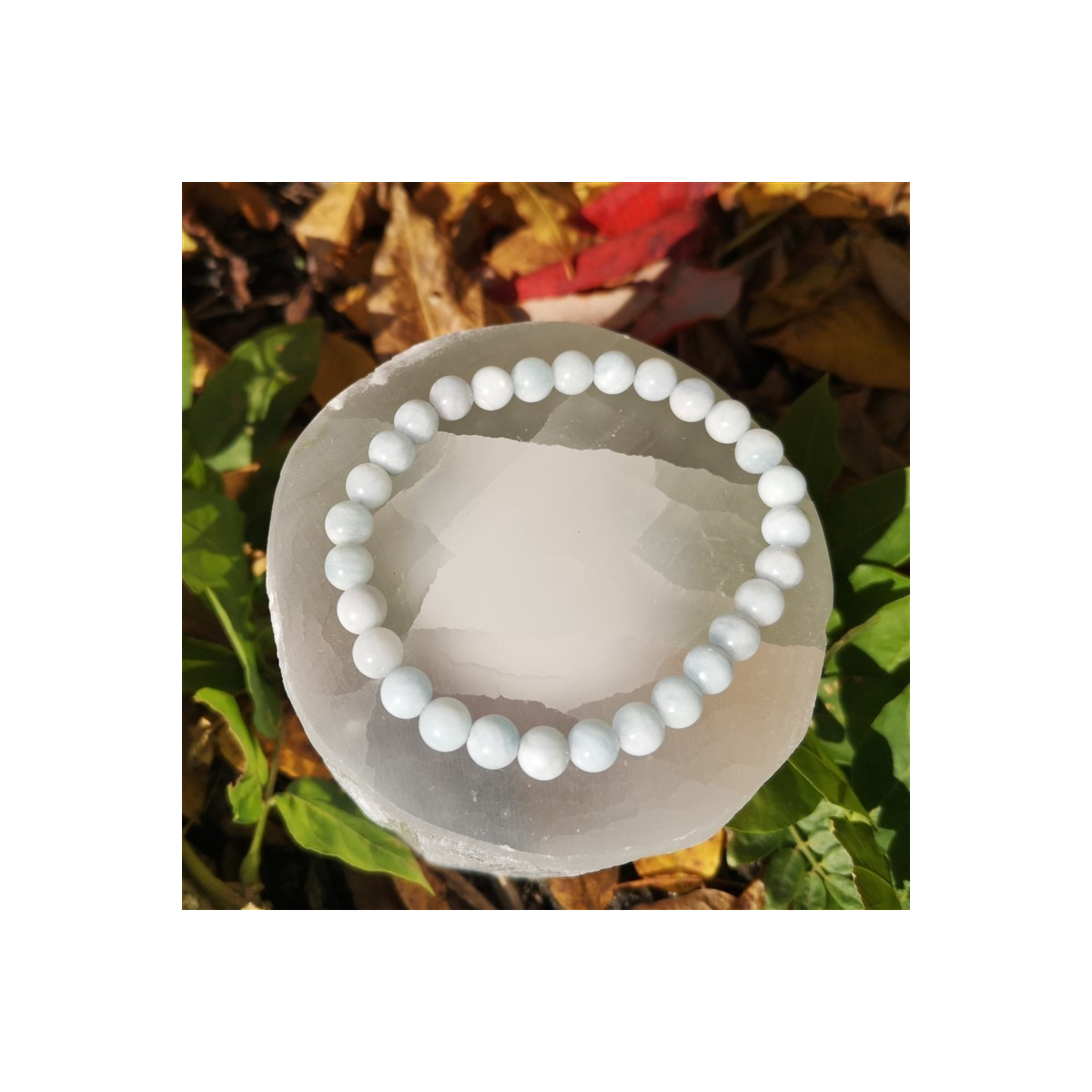 Bracelet aigue marine 6mm