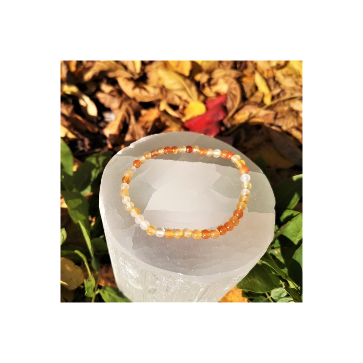 Bracelet cornaline 4mm