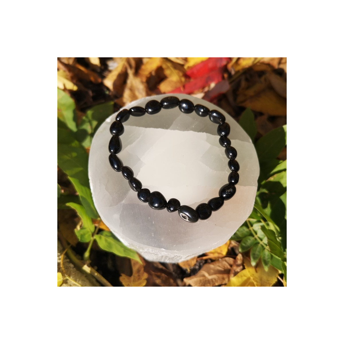 Bracelet obsidienne oeil céleste pierres roulées