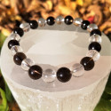 bracelet quartz fumé et cristal de roche