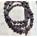 Bracelet pierre améthyste et pierre de lave 6mm