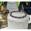 bracelet améthyste et pierre de lave 6mm