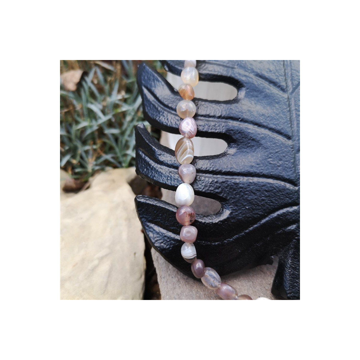 Collier agate du botswana