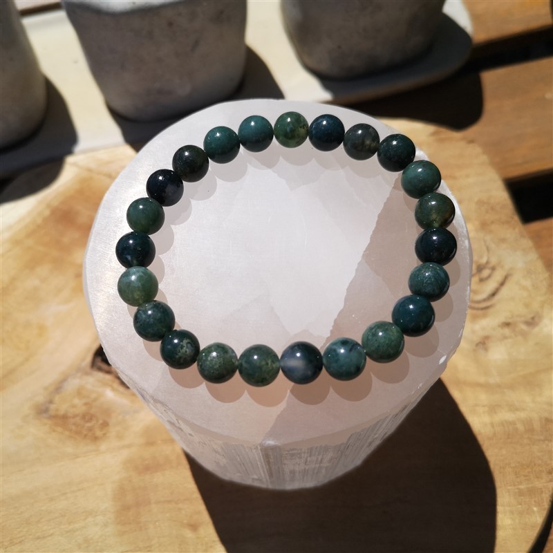 Bracelet agate mousse 8mm