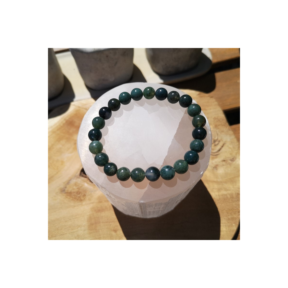 Bracelet agate mousse 8mm