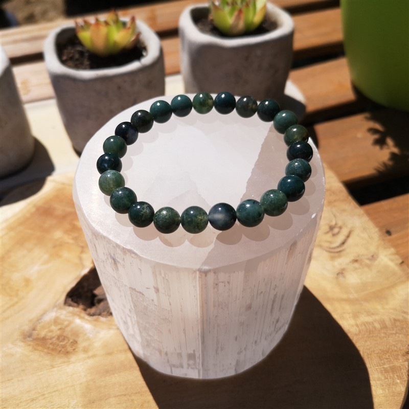 Bracelet agate mousse 8mm