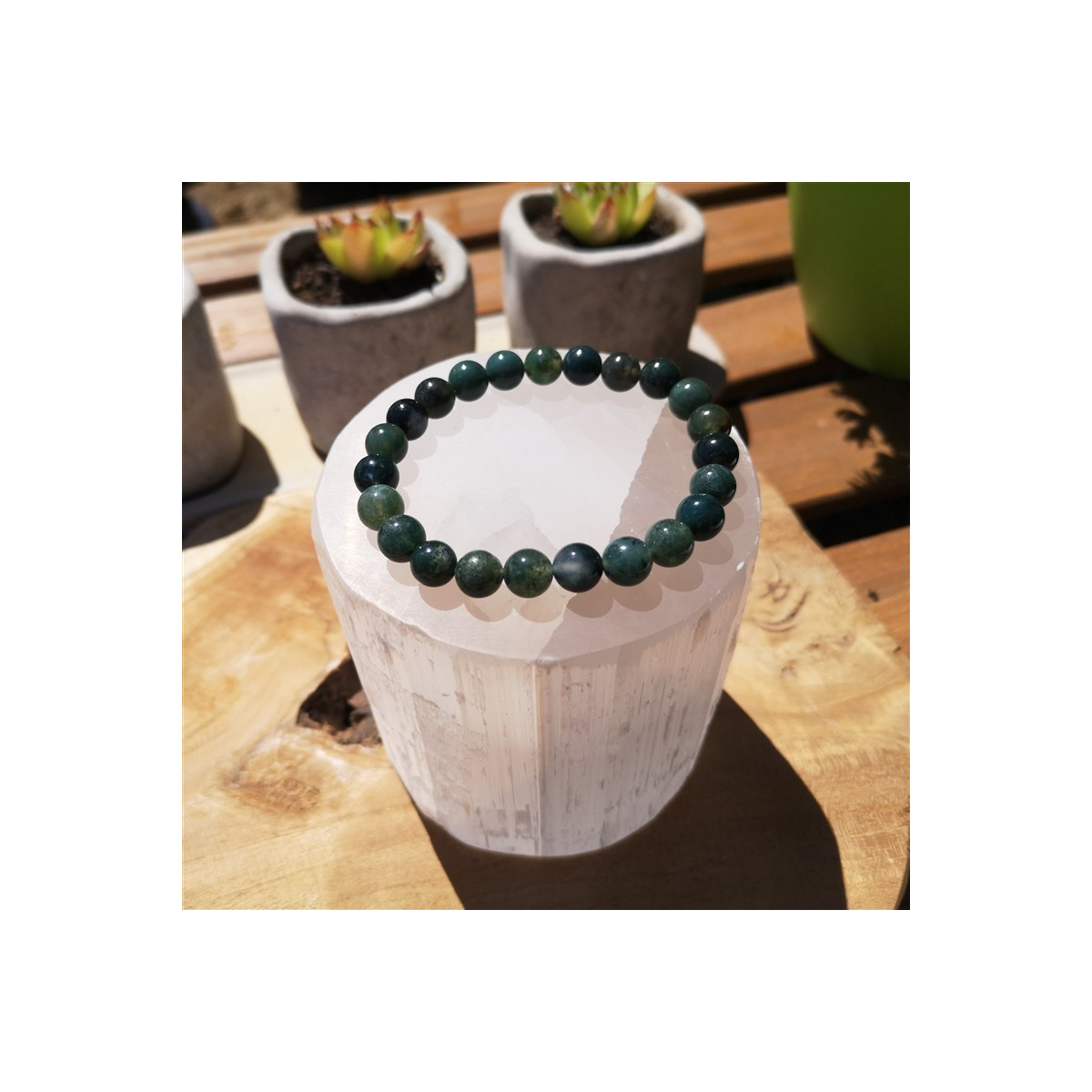 Bracelet agate mousse 8mm