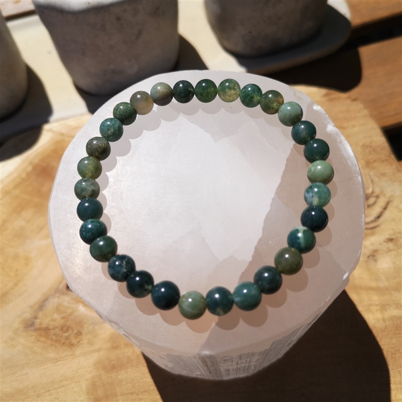 Bracelet agate mousse 6mm