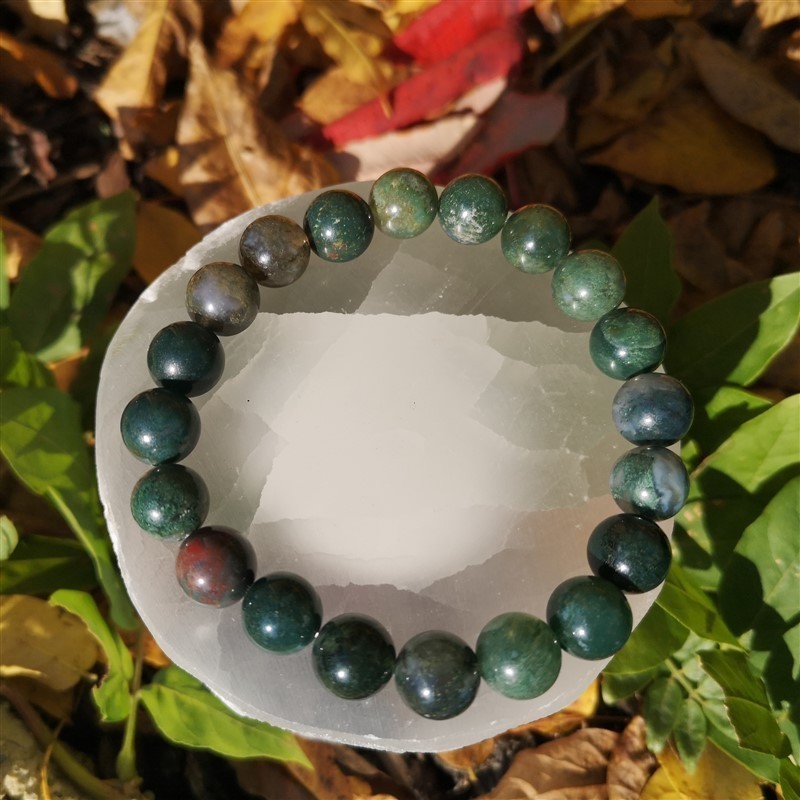 Bracelet agate mousse 10mm | Minesenstiel