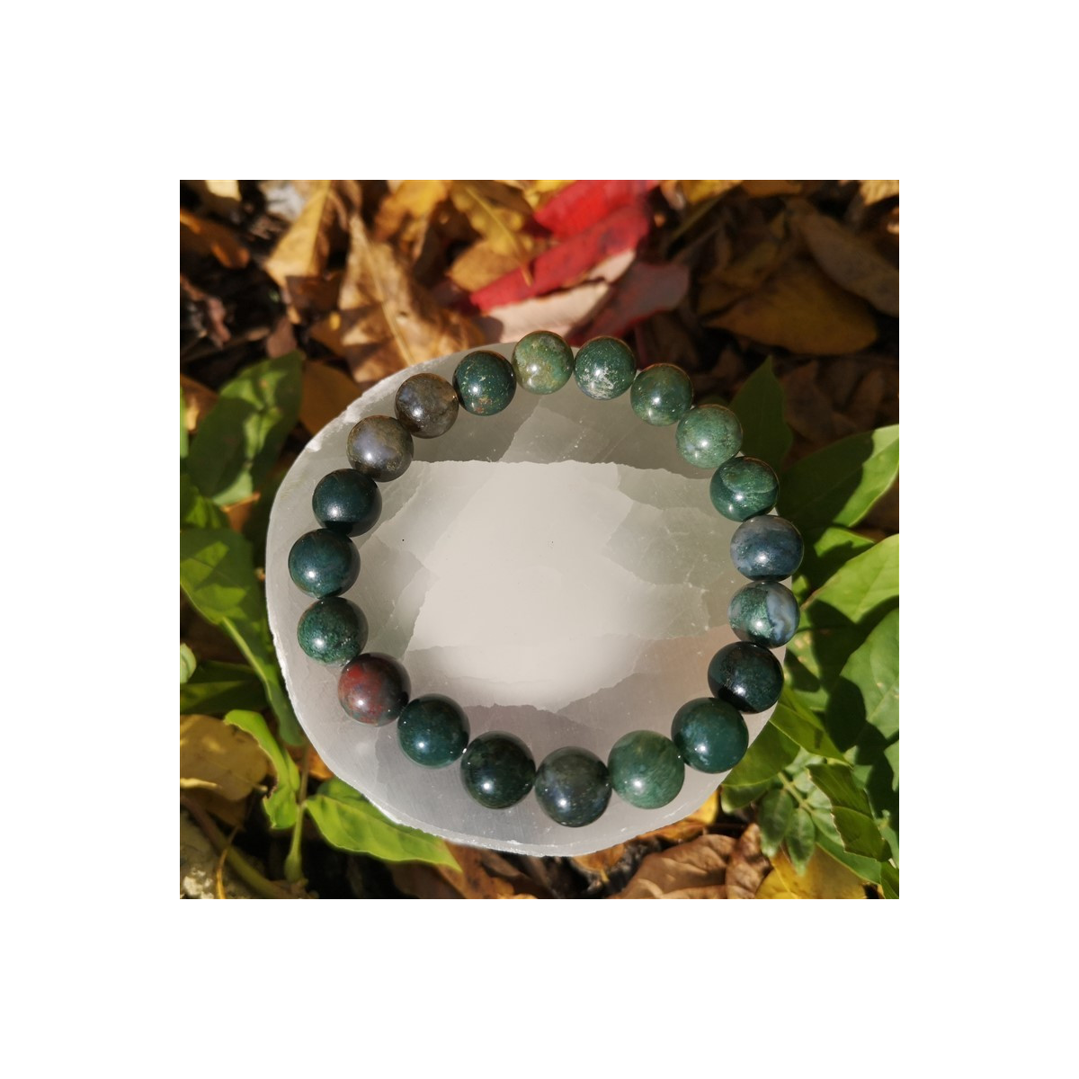 Bracelet agate mousse 10mm | Minesenstiel