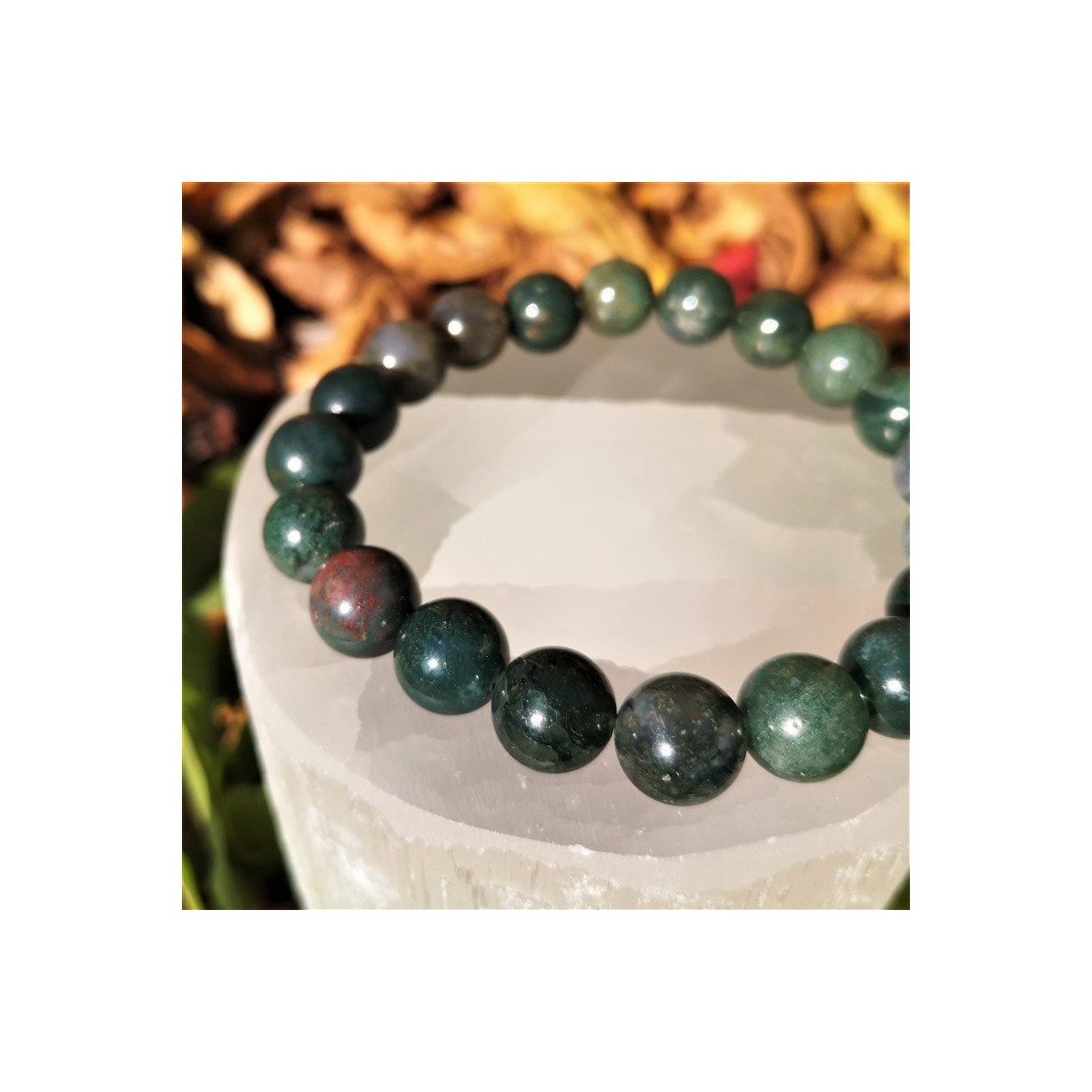 Bracelet agate mousse 10mm | Minesenstiel