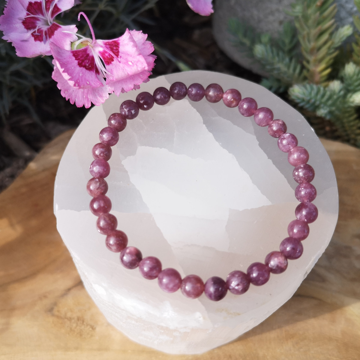 bracelet lépidolite 6mm
