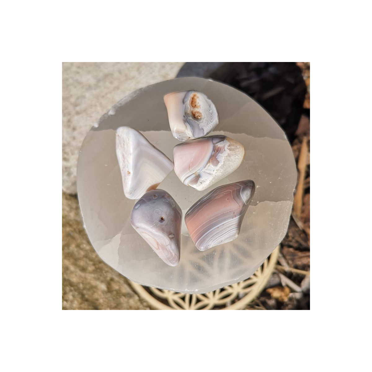 Pierre roulée agate du Botswana | Vertus & Propriétés | Minesenstiel