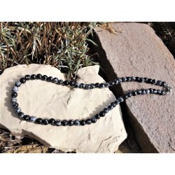 collier obsidienne flocon de neige