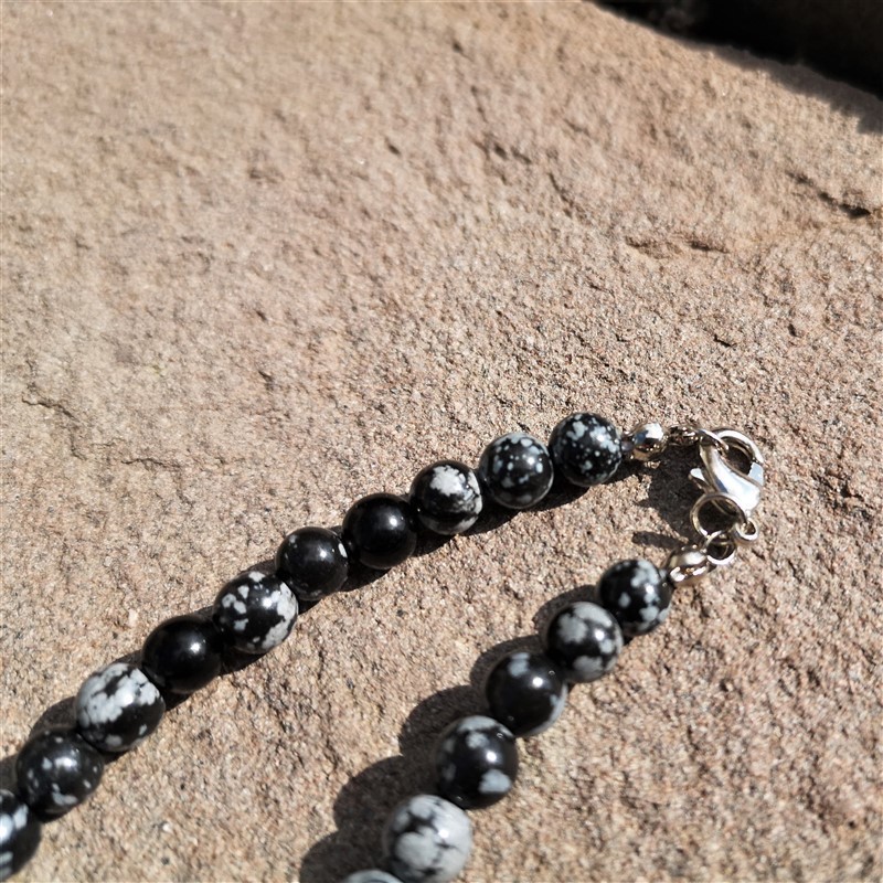 collier obsidienne flocon de neige