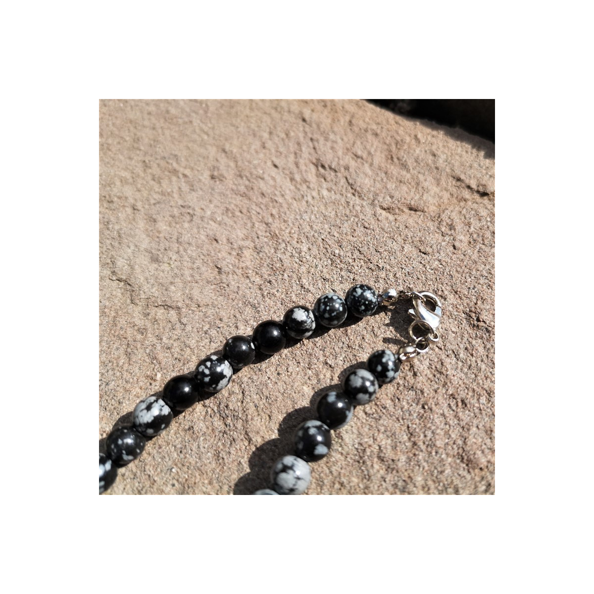 collier obsidienne flocon de neige