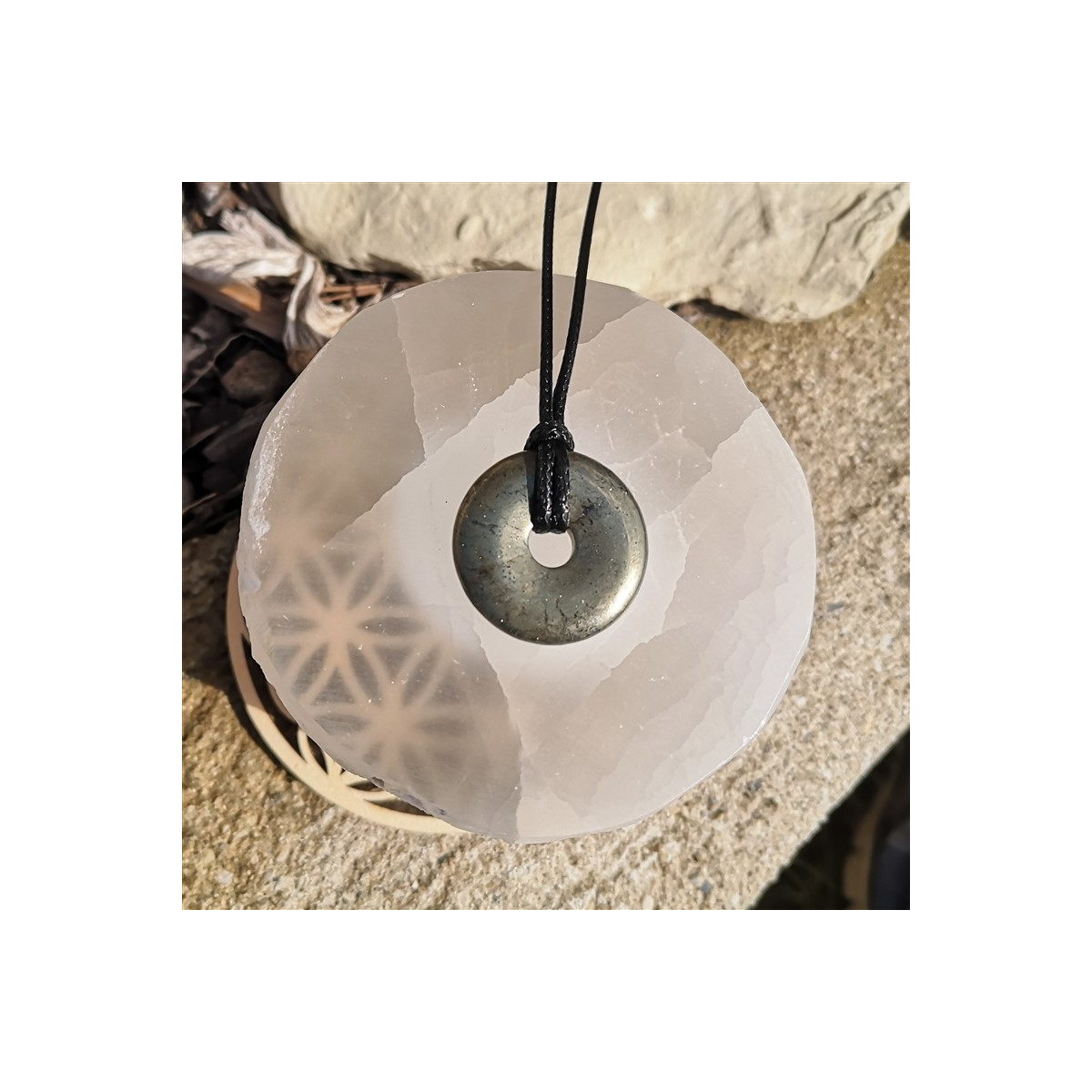 pendentif donut pyrite