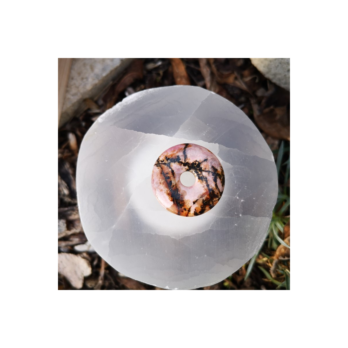 pendentif donut rhodonite
