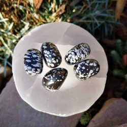 pierre roulée obsidienne mouchetée