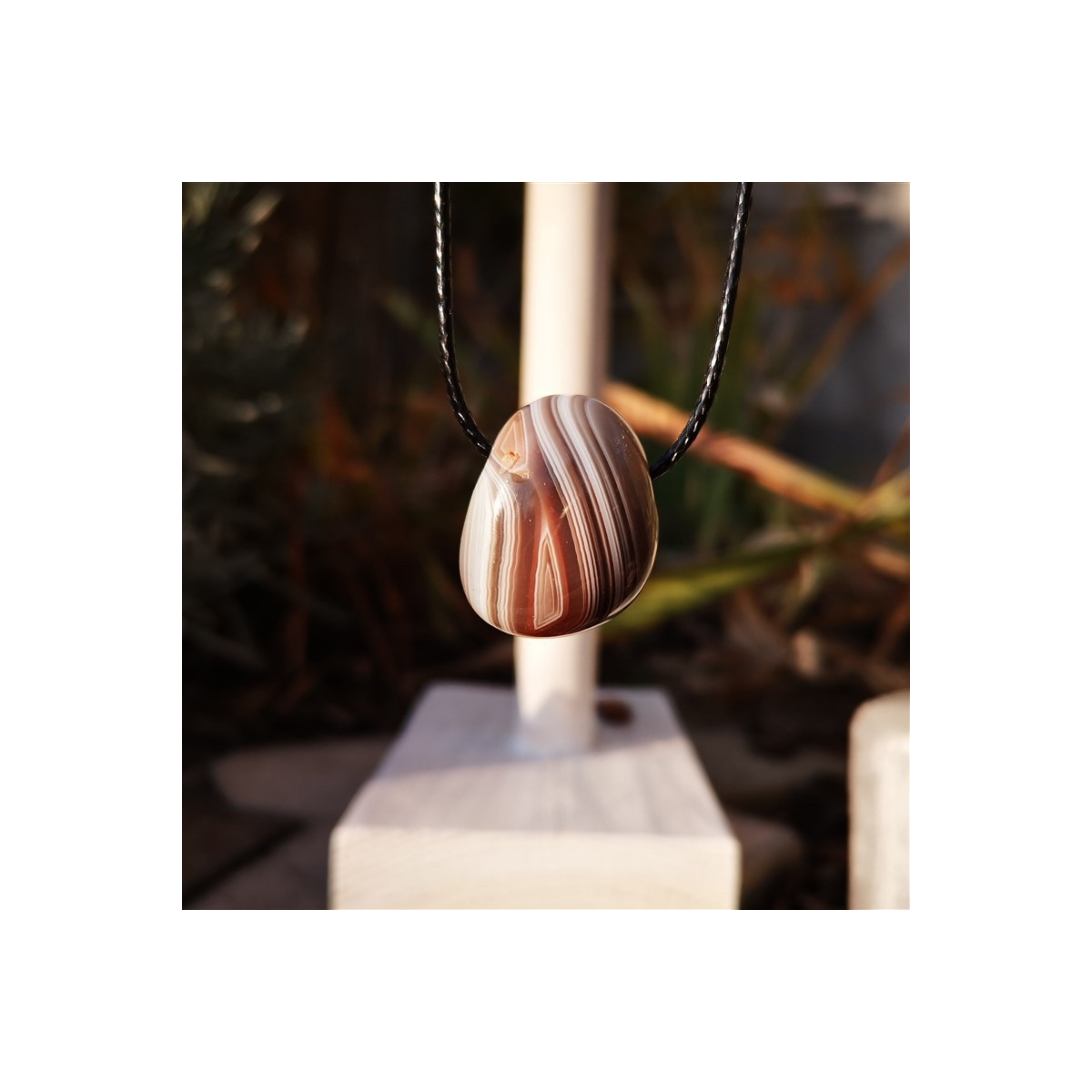 Collier pierre Agate du botswana