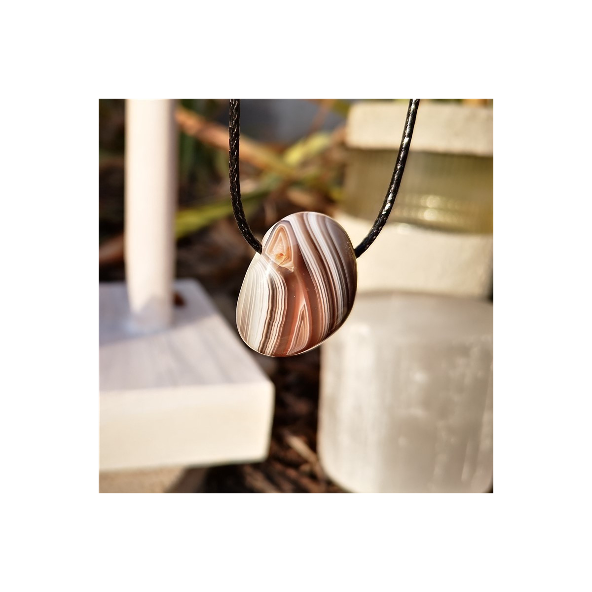 Collier pierre Agate du botswana