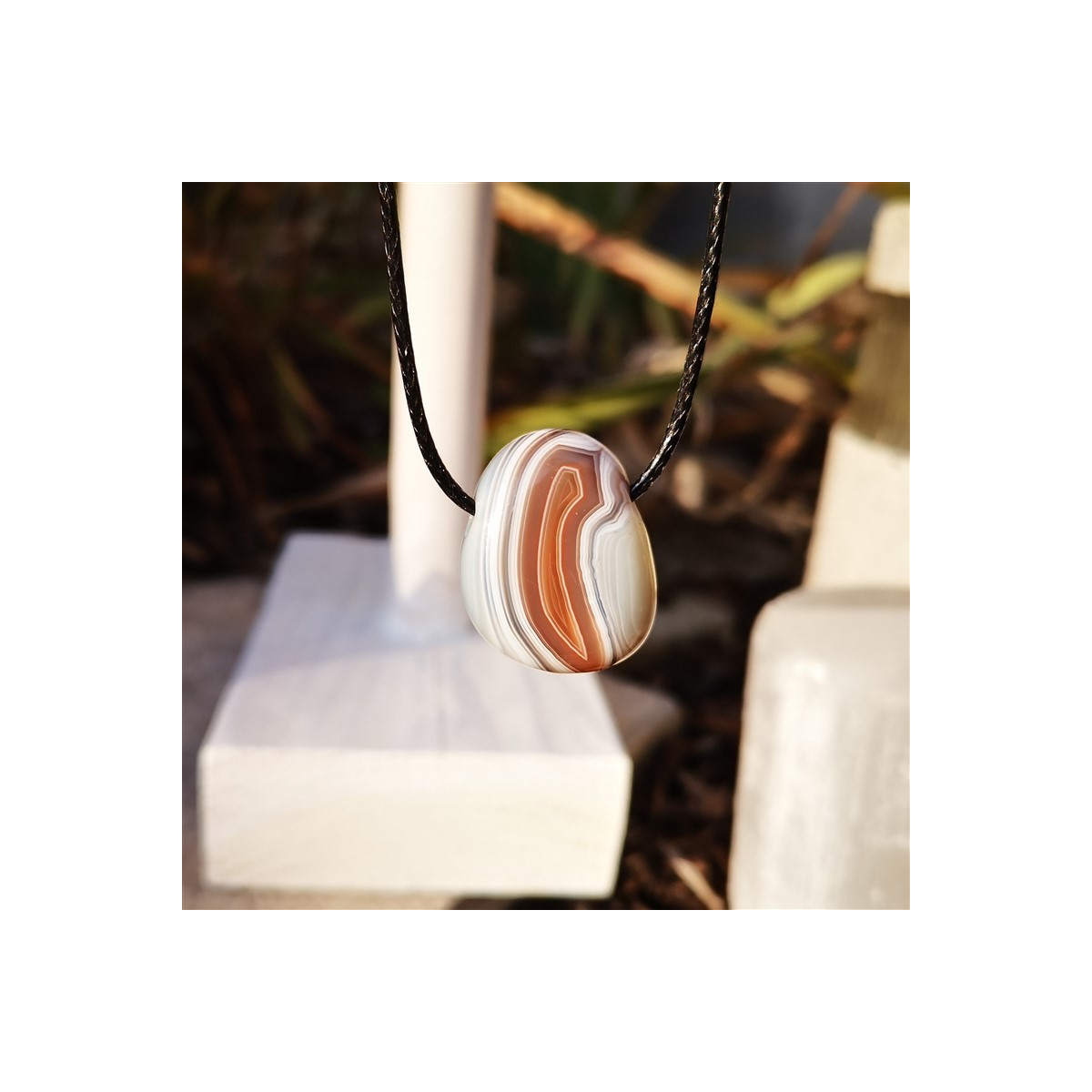 Collier pierre Agate du botswana