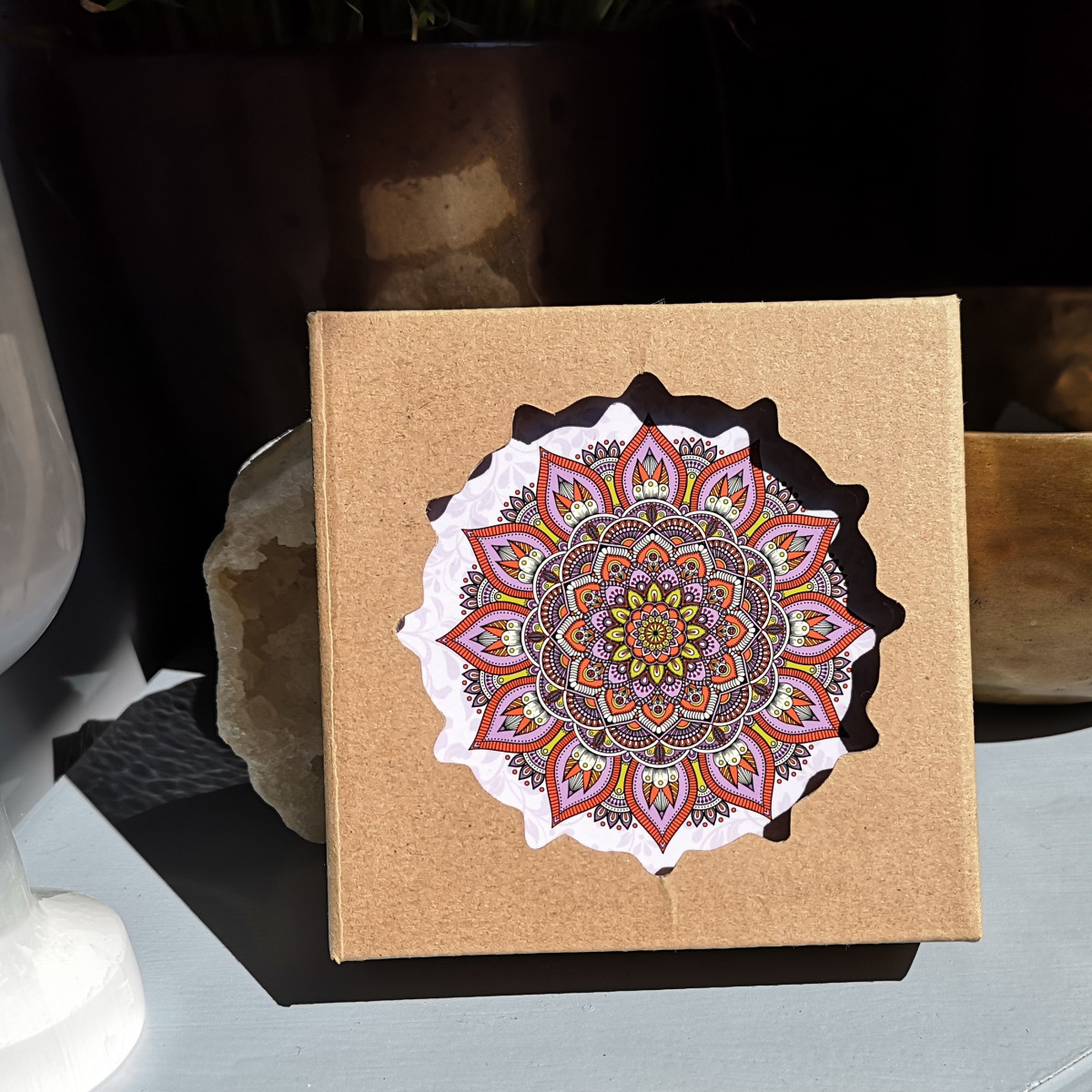sous verre mandala violet