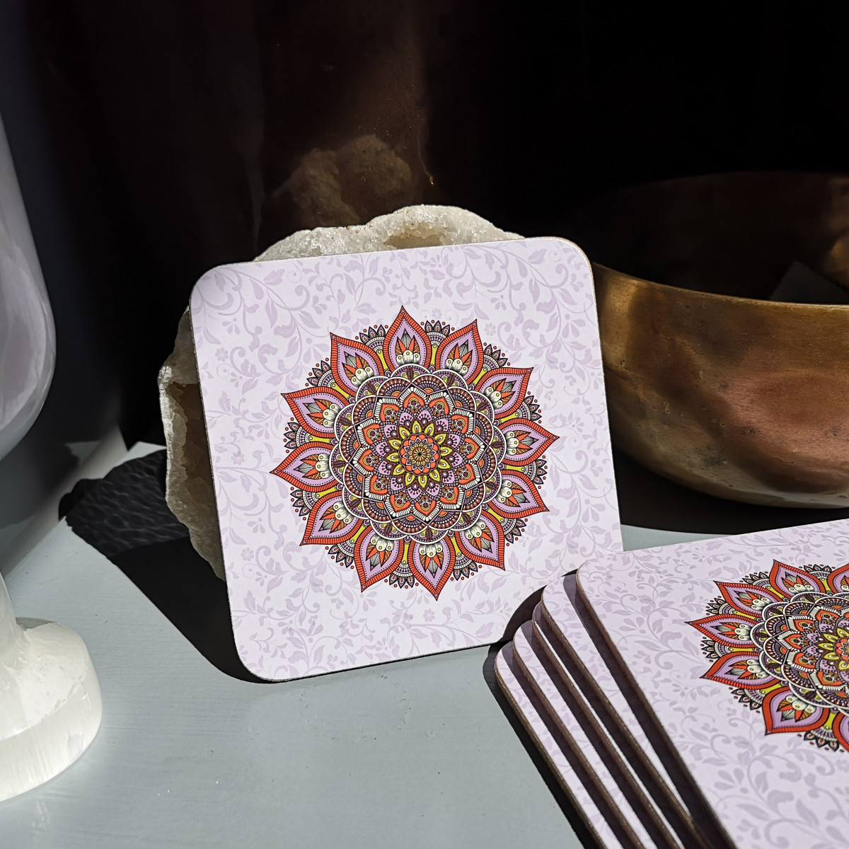 sous verre mandala violet