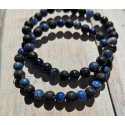 bracelet sodalite et pierre de lave 6mm