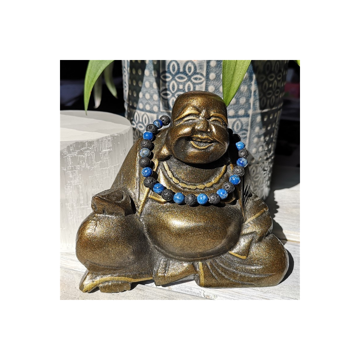 bracelet lapis lazuli et pierre de lave 6mm